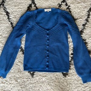 NWOT sezane cable knit sweater royal blue XS